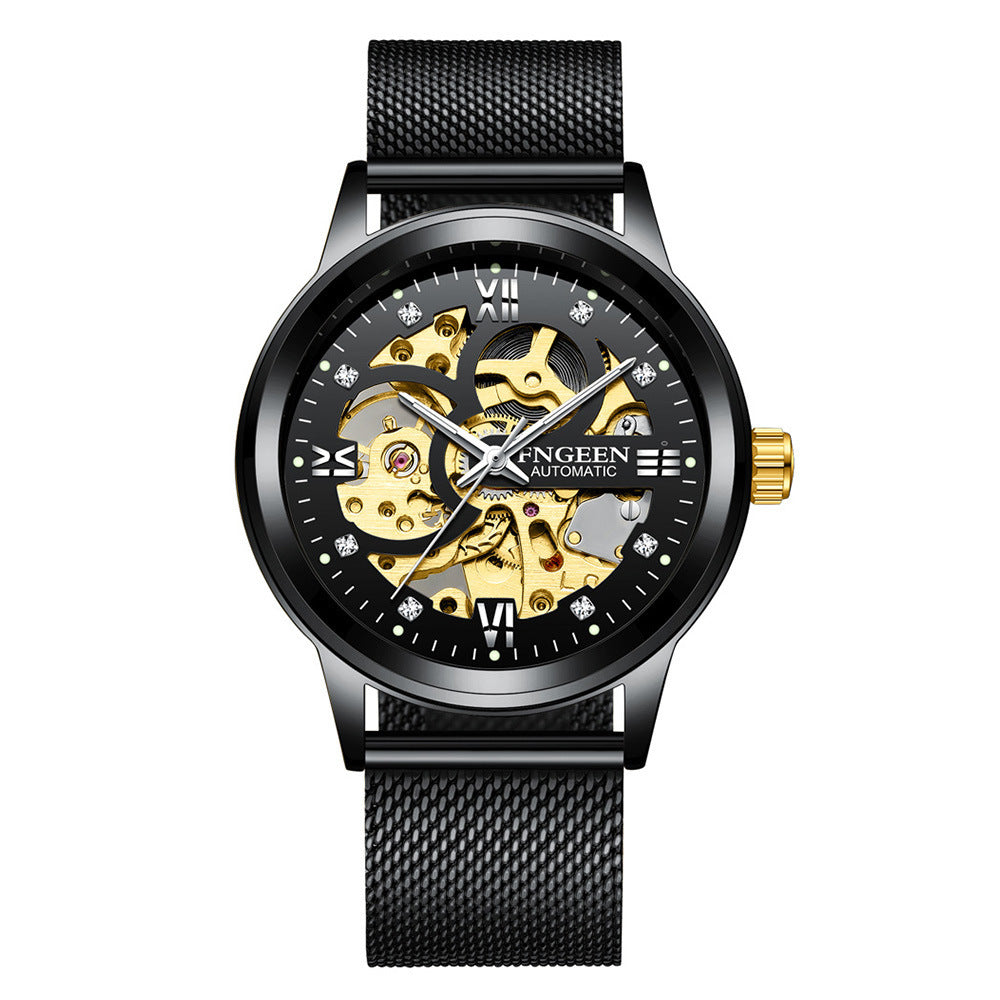 Fashion Luxury Luminous Waterproof Steel Band Mechanical Watch - BuyFlex