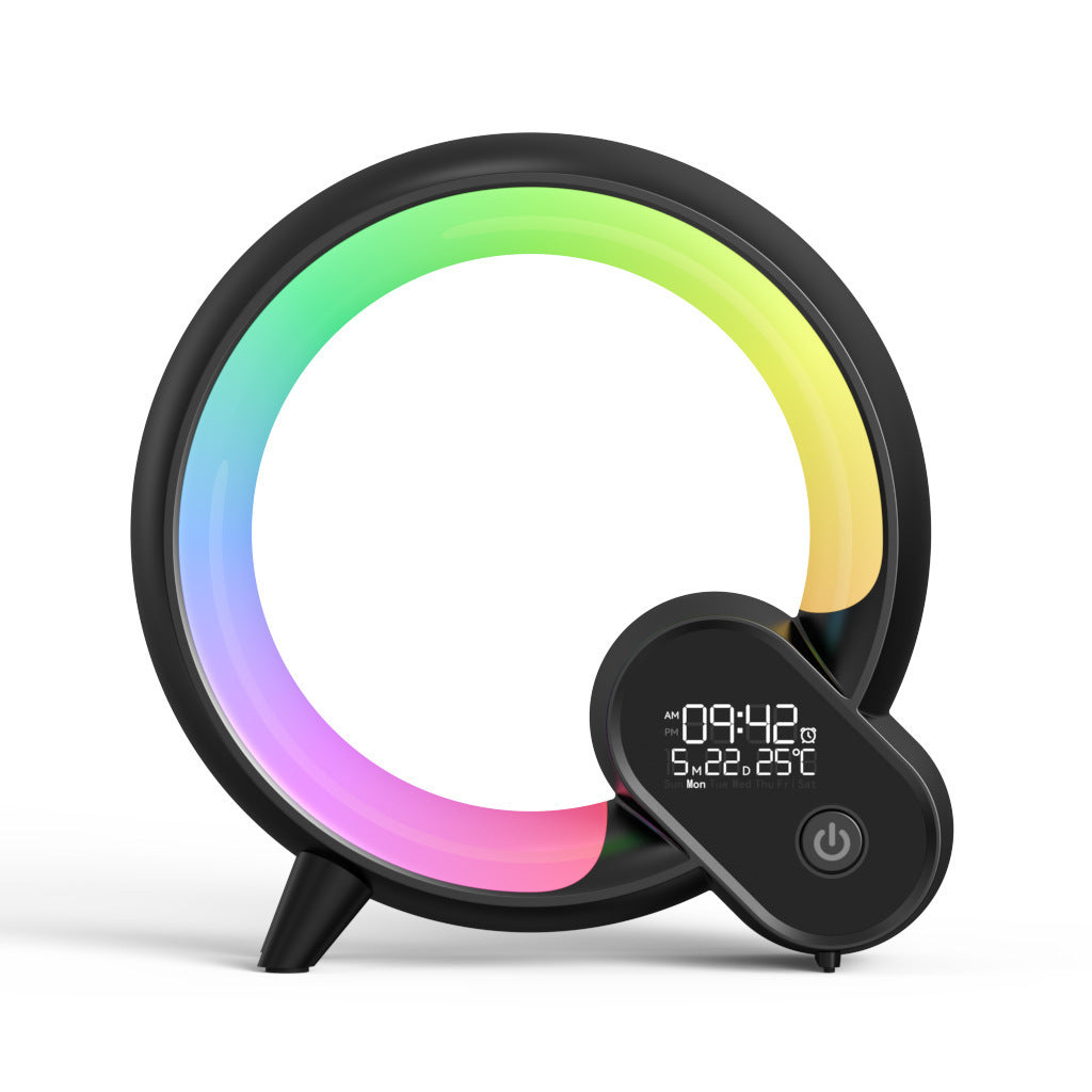 Creative Q Light Analog Sunrise Digital Display Alarm Clock Bluetooth Audio Intelligent Wake-up Q Colorful Atmosphere Light - BuyFlex