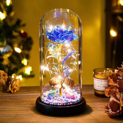 Eternal Rose LED Light Foil Flower In Glass Cover Night Lights Valentines Day Gifts Lamp Decor For For Home Bedroom Wedding Gift Valentine's Day Gifts - BuyFlex