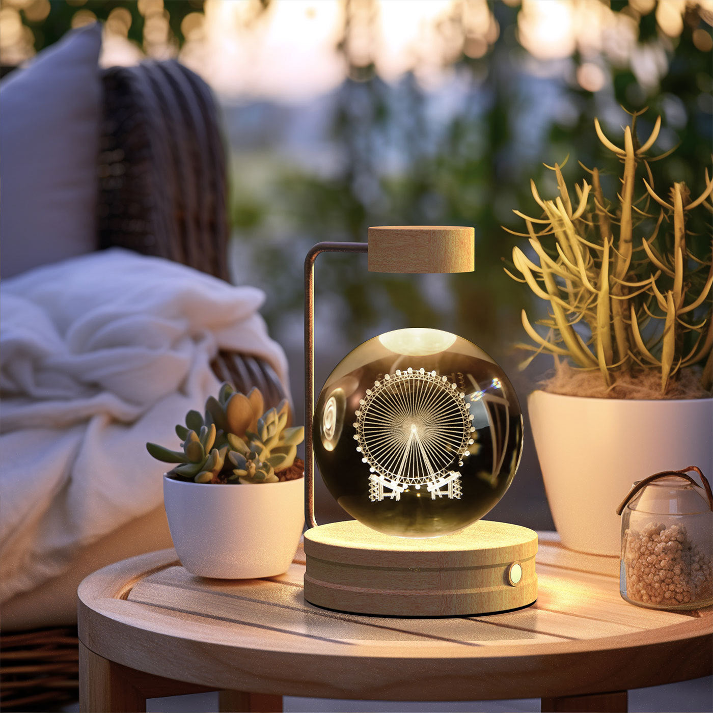 Crystal Ball Cosmic Dinosaur Indoor Night Light USB Power Warm Bedside Light Birthday Gift Night Lamp - BuyFlex