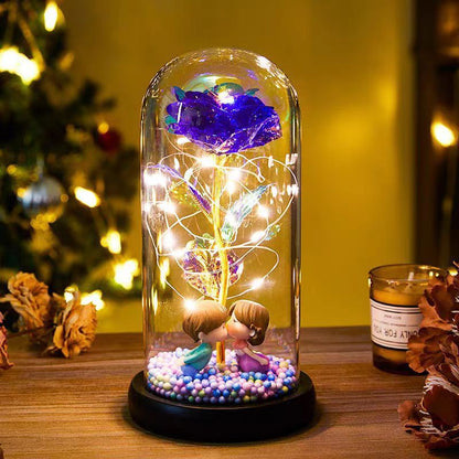 Eternal Rose LED Light Foil Flower In Glass Cover Night Lights Valentines Day Gifts Lamp Decor For For Home Bedroom Wedding Gift Valentine's Day Gifts - BuyFlex