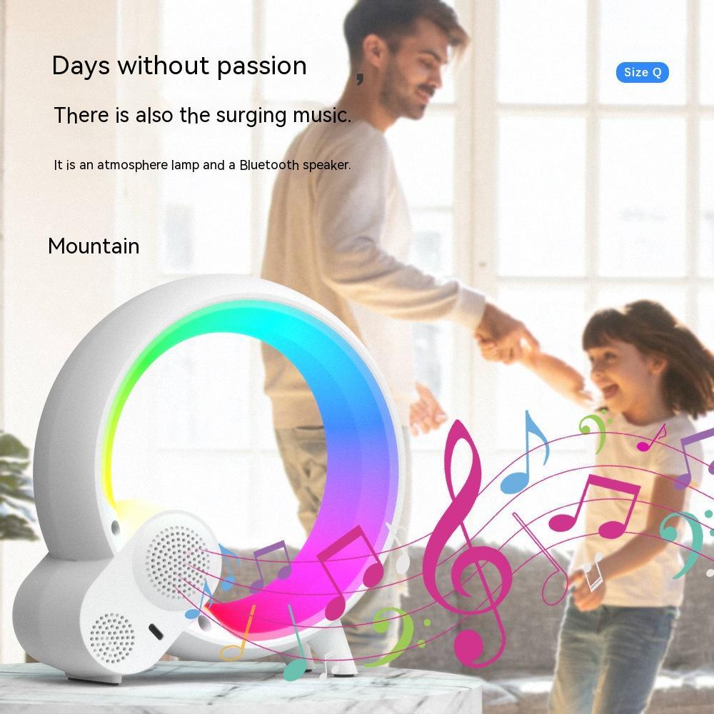 Creative Q Light Analog Sunrise Digital Display Alarm Clock Bluetooth Audio Intelligent Wake-up Q Colorful Atmosphere Light - BuyFlex