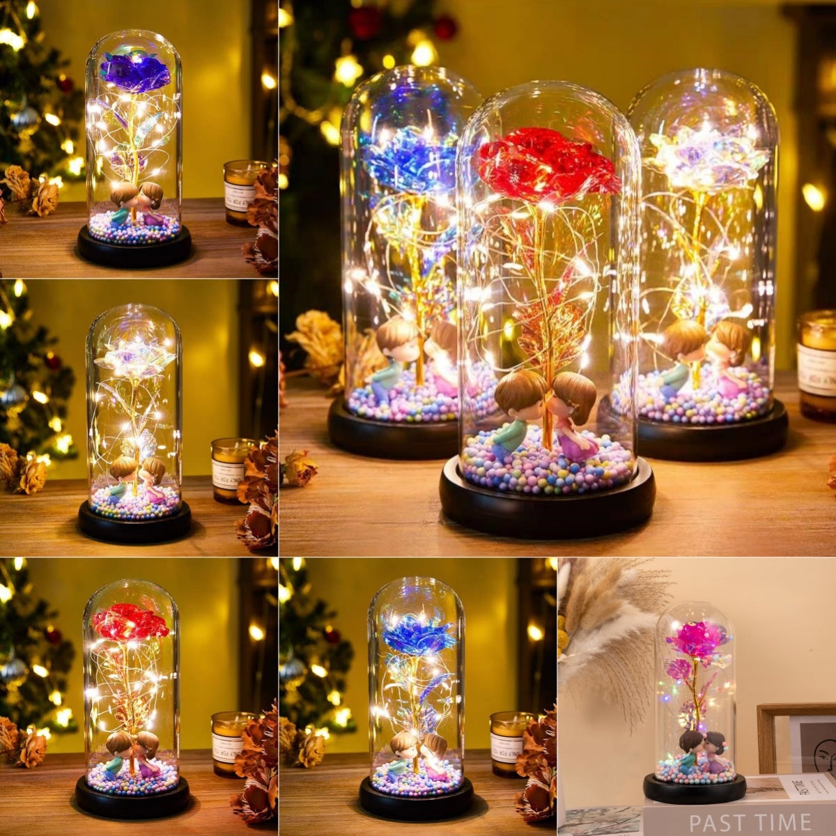 Eternal Rose LED Light Foil Flower In Glass Cover Night Lights Valentines Day Gifts Lamp Decor For For Home Bedroom Wedding Gift Valentine's Day Gifts - BuyFlex